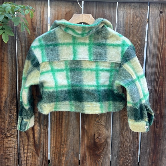 Zara cropped Short Checked Jacket Size 9-10 - Picture 7 of 11